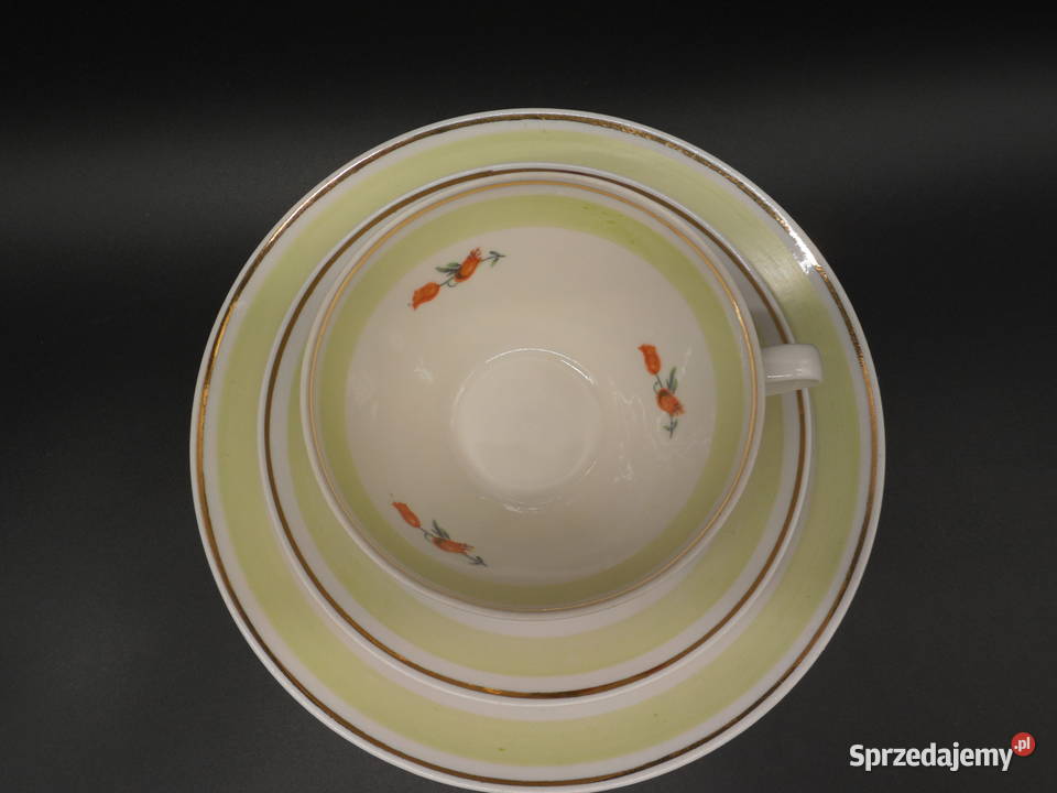 Zestaw śniadaniowy trio z porcelany Lichte Raszków