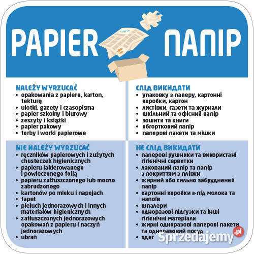 Naklejki na kosz segregacja śmieci polski Piła