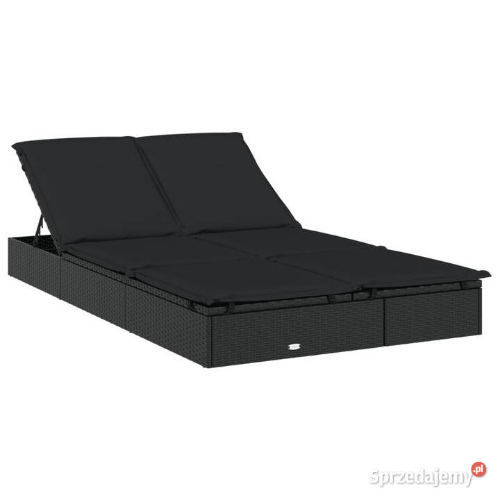 Leżak 2os składany dach czarny 213x118x97 Leżaki i leżanki mazowieckie