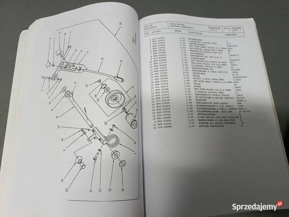 Sadzarka Grimme GL 34 K Katalog części sprzedam