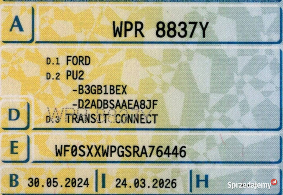 Ford Transit Connect Tempomat Parktonic 100 FV23 manualna Sokołów