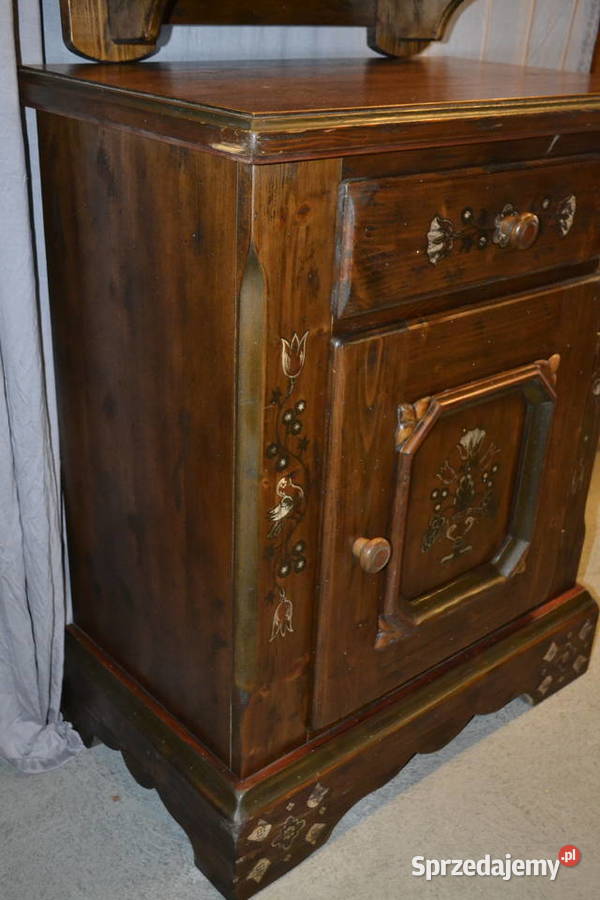 szafka z lustrem ręcznie malowana Meble śląskie