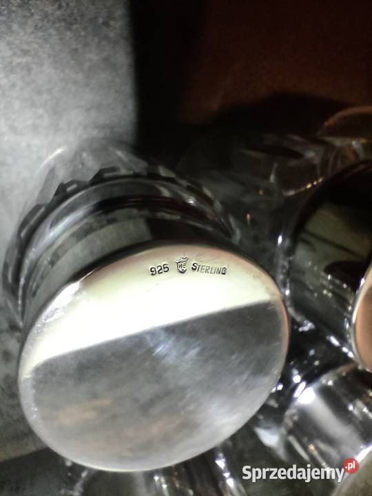Kryształowe szklanki Sterling Silver 925 H Bauer Kalisz