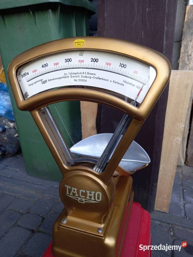 Stara zabytkowa waga sklepowa firmy TACHO PRL Rawicz