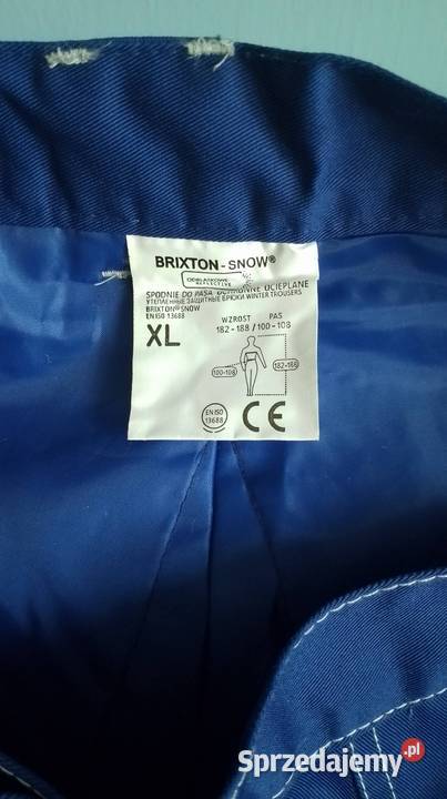 Spodnie robocze ocieplane XL Nowe Pas Czarzyzna