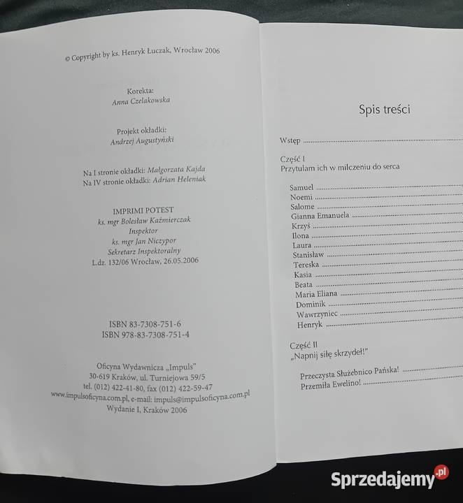 Ks Henryk Łuczak Słyszę Twe imię z boku OW Koźminek sprzedam