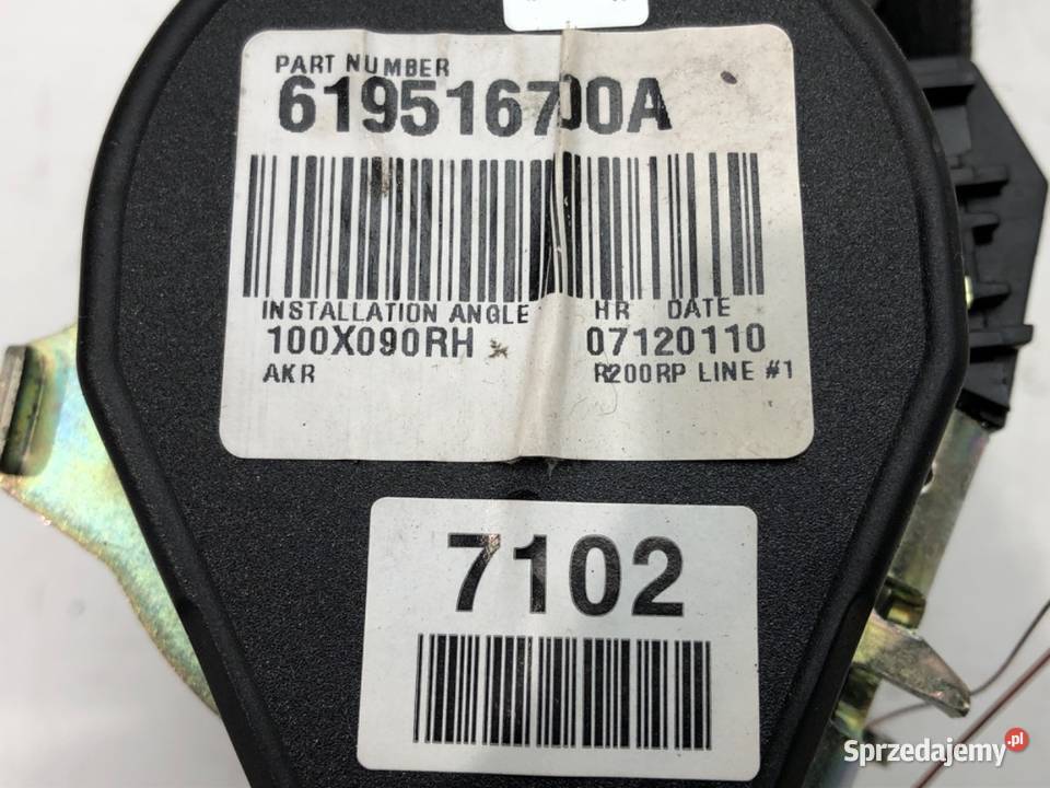 PAS BEZPIECZEŃSTWA PRZÓD PRAWY CHEVROLET CRUZE