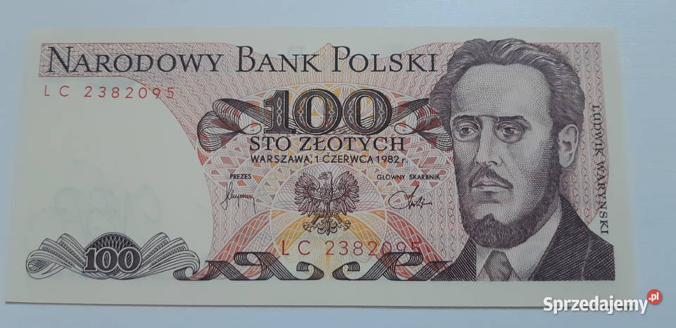 100 LC 1982 UNC Ludwik Waryński
