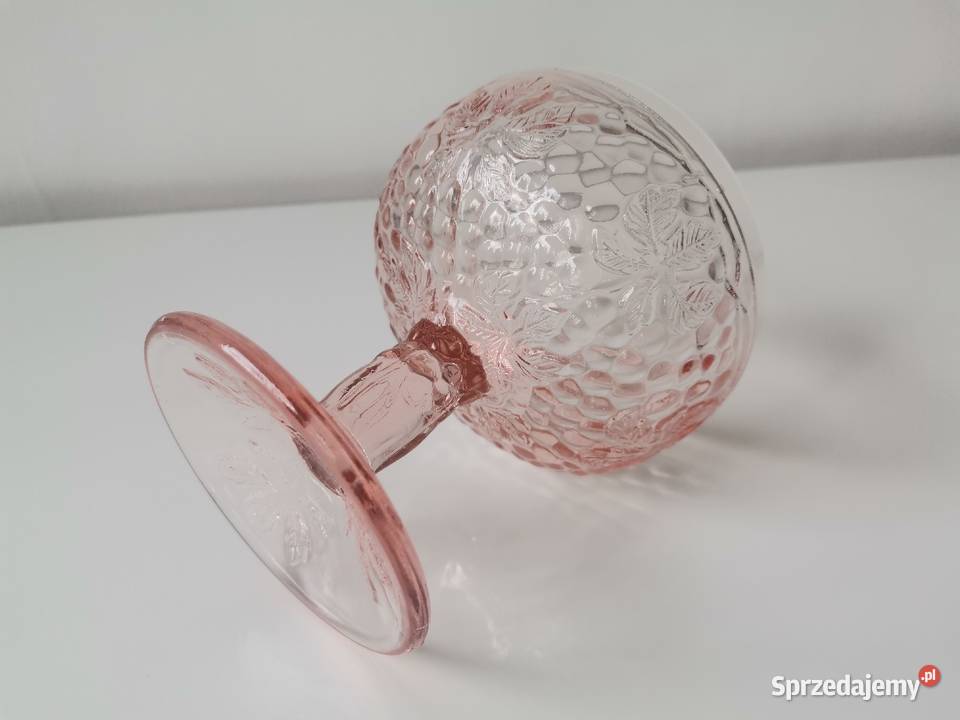 Stara różowa cukierniczka pucharek Winogrona HSG Porcelana i szkło Katowice