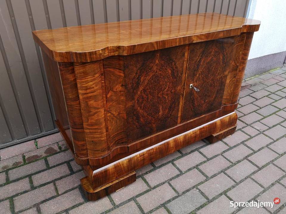 Komoda ARTDECO Orzech Niska Stara Antyk Politura Meble Swarzędz
