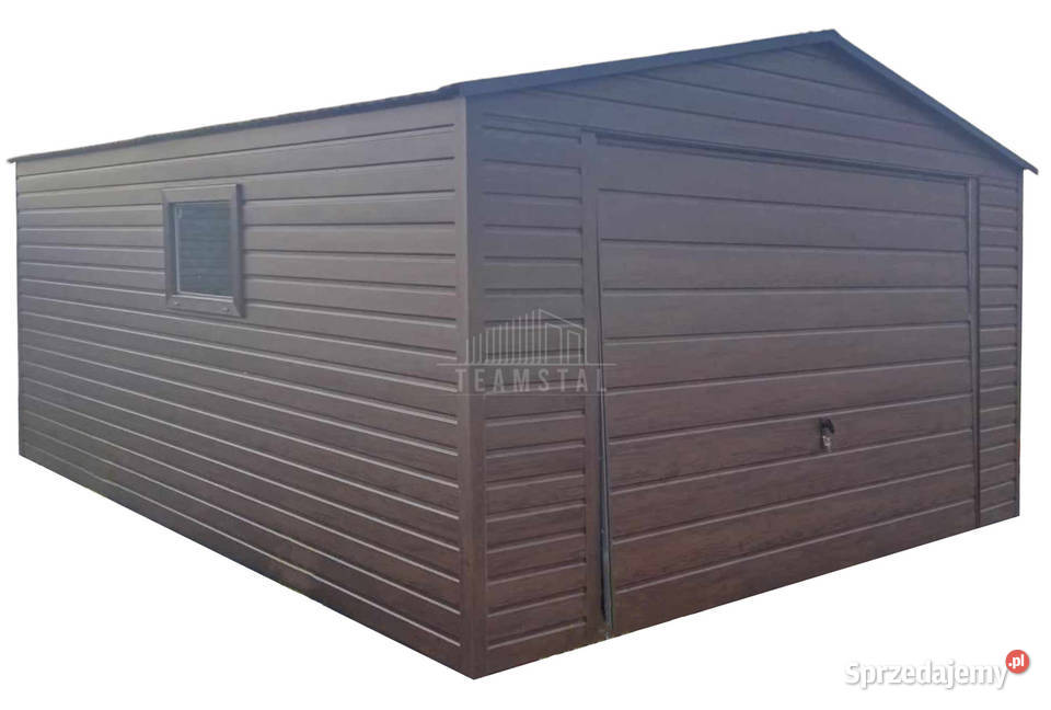 Garaż blaszany 4x5m Brama uchylna drzwi okno Kalwaria Zebrzydowska