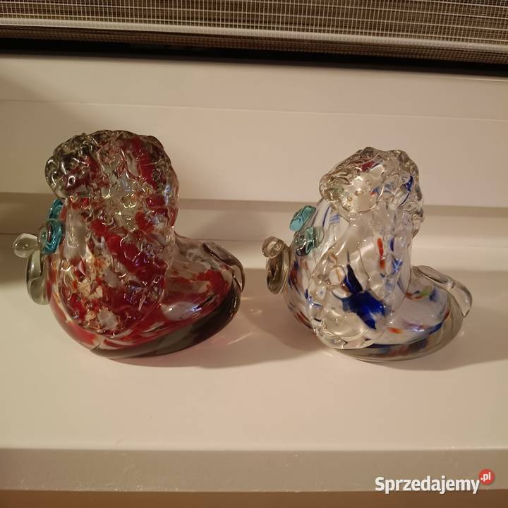 Szklane figurki pieski w stylu Murano Gryfino