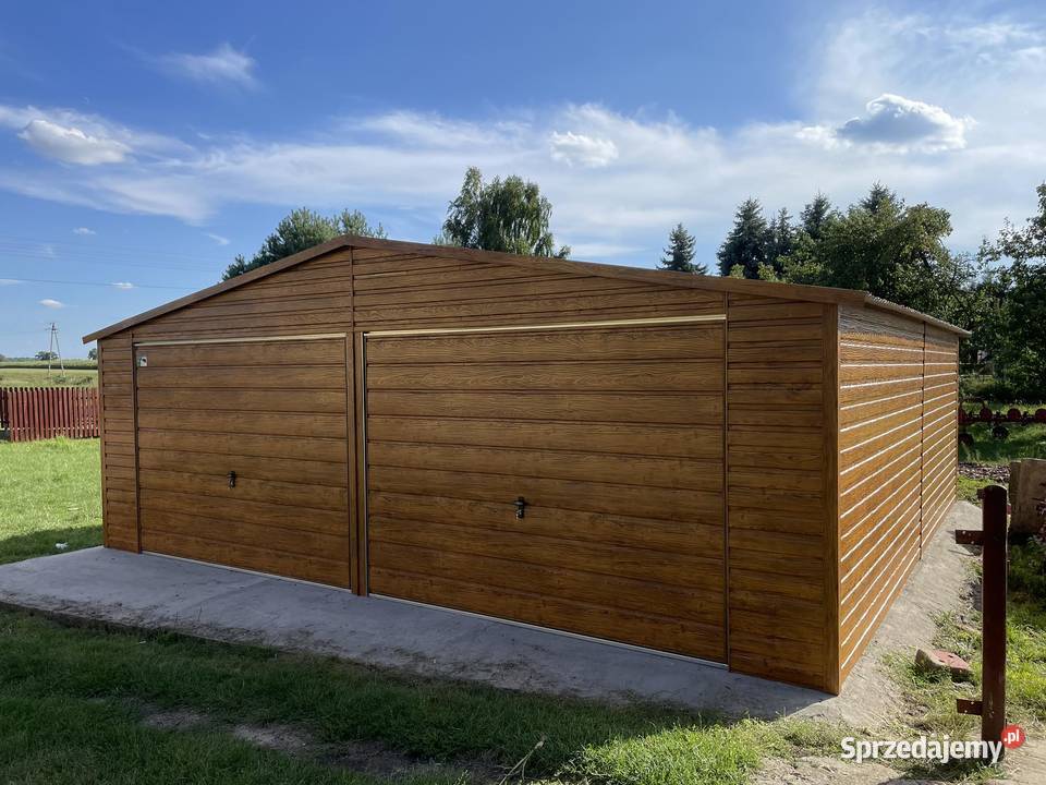 Garaż blaszany wiata Wzmocniony Profilami Garaże i miejsca postojowe Szczecinek