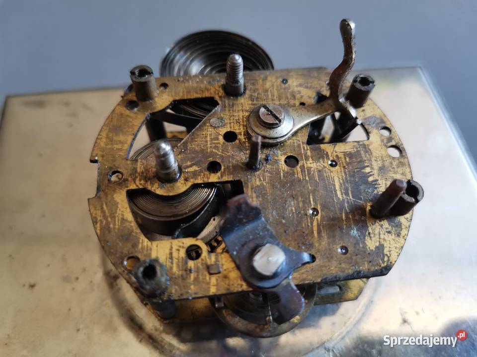 Stary przedwojenny zegar budzik gabinetowy Art Katowice