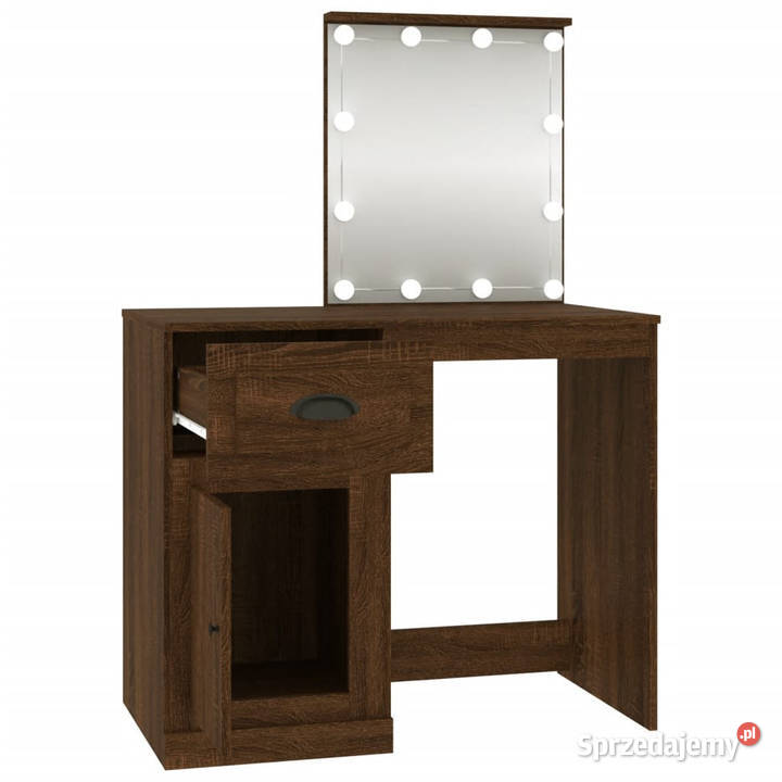 Toaletka z LED brązowy dąb 90x50x1325 WM816775 Warszawa sprzedam