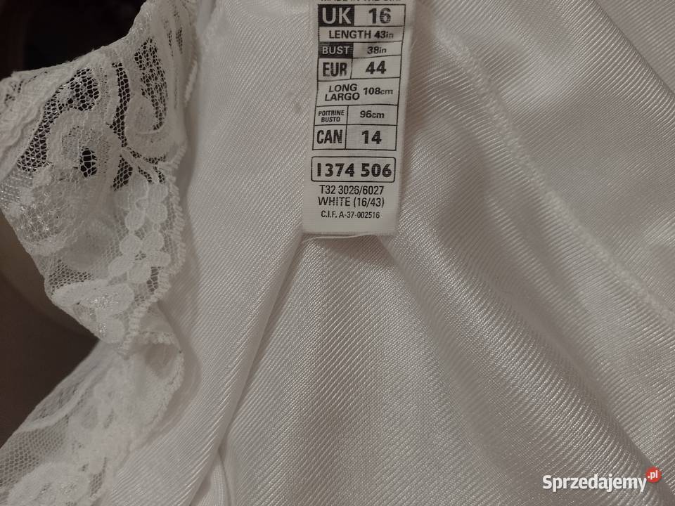 44XXL Ekskluzywna biała halka z koronką z Halki i koszulki