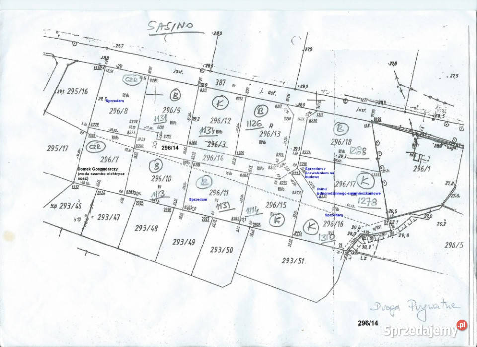 Sprzedam działki w Sasinie koło Łeby Sasino