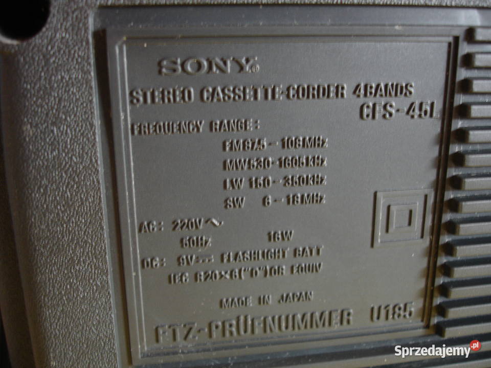 Radiomagnetofon SONY CFS45L Zielona Góra