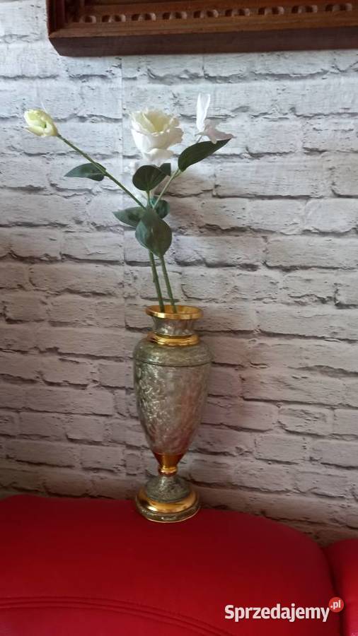 Wazon metalowy białozłoty biały Warszawa