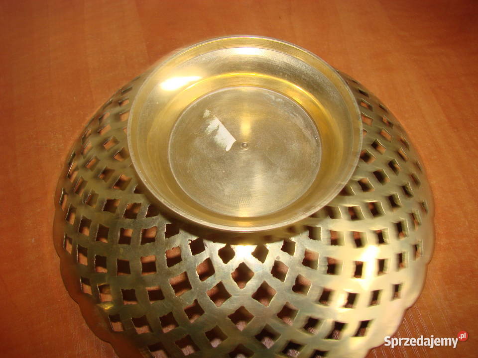 indyjska mosiężna patera z pawiem Pruszcz Gdański