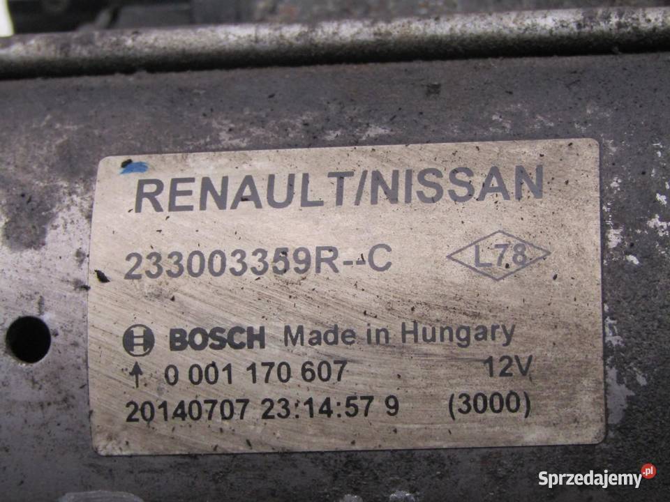 ROZRUSZNIK 16 DCI NISSAN XTRAIL T32 233003359R Układ elektryczny silnika lubelskie sprzedam