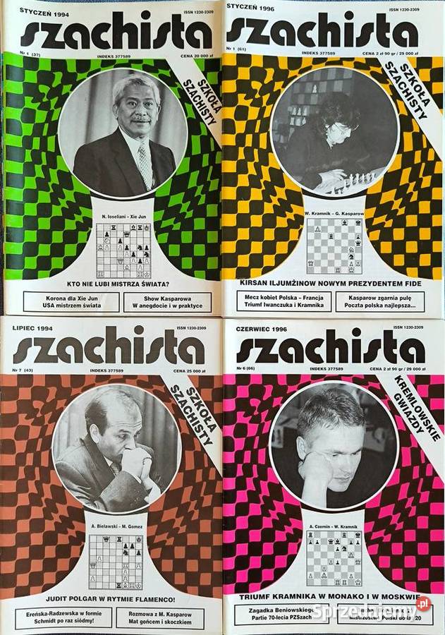 Czasopismo szachowe Szachista 21 egz z lat 1994 miękka mazowieckie Warszawa sprzedam
