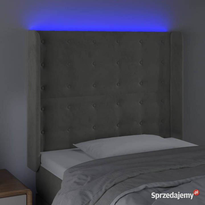 Zagłówek do łóżka z LED jasnoszary 103x16x118128 Warszawa