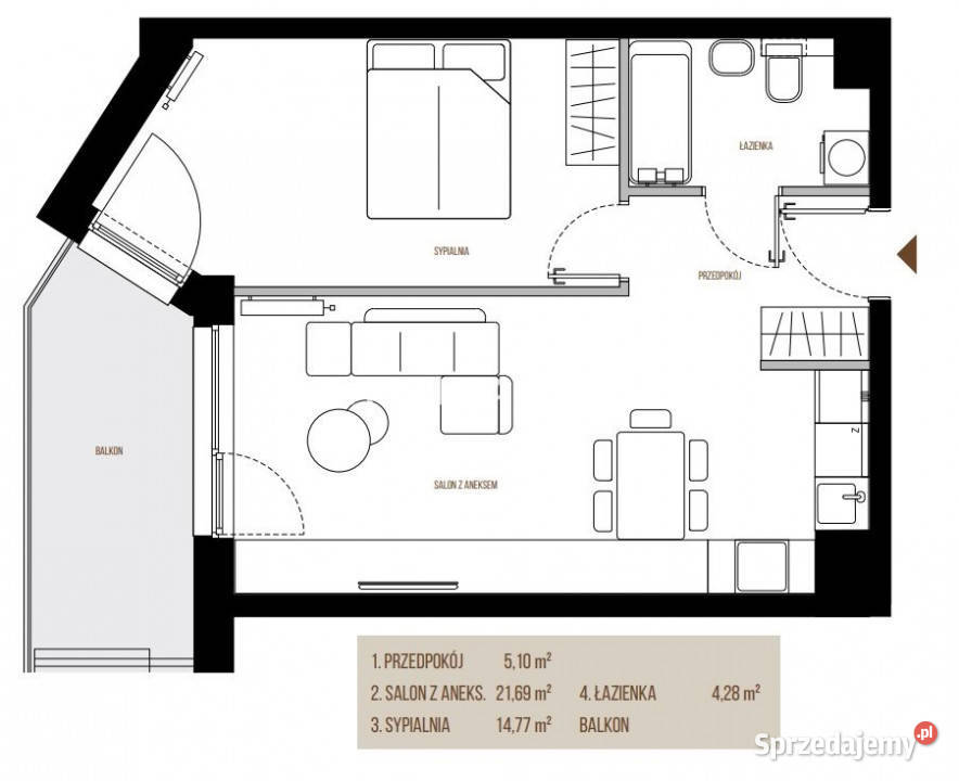 sprzedaży mieszkania 4584m2 2 pokoje Kraków 45.84m2 sprzedam