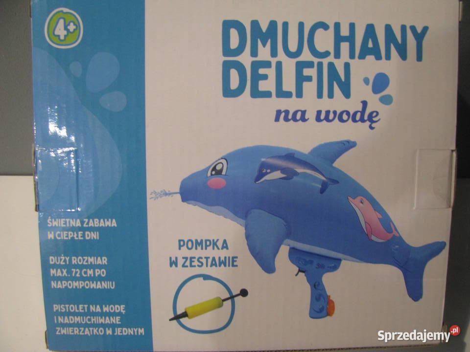 dmuchany delfin sikawka strzela wodą z pyszczka Włocławek