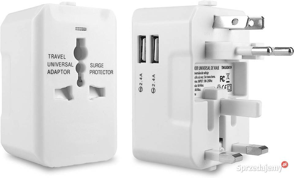 Adapter podróżny USA UK THAI AUST JAPAN 2xUSB 3