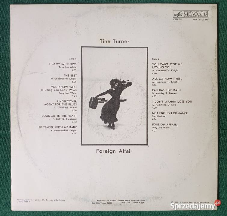 Tina Turner Foreign Affair Winyl Muzyka Zbylitowska Góra