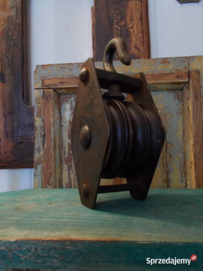 Silny Stary Stalowy Blok LinowyRęcznie Kute zachodniopomorskie Szczecin