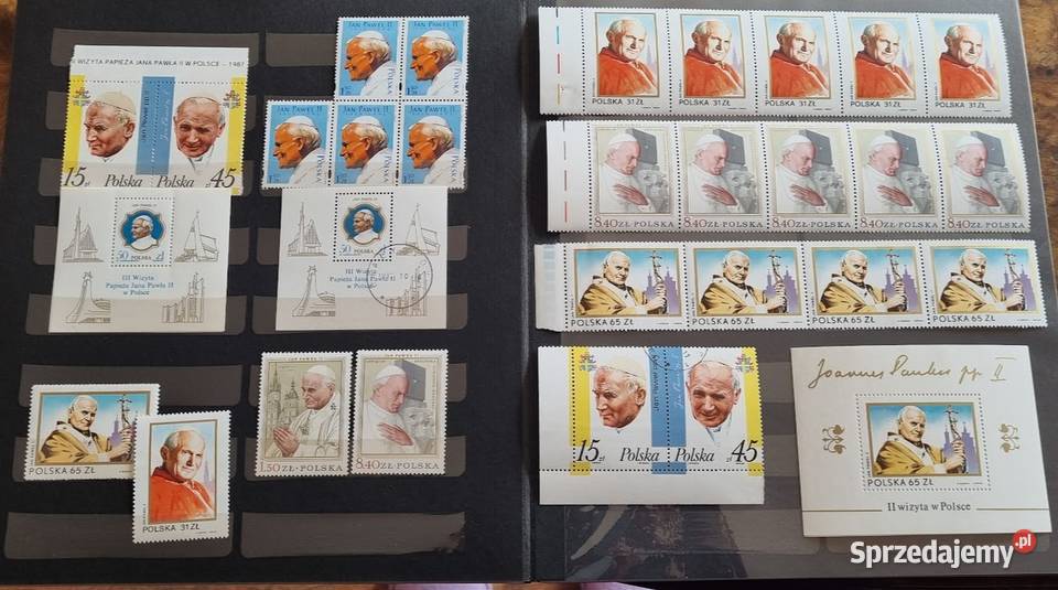 Bloczki znaczki Papież Jan Paweł II i inne Zielona Góra sprzedam