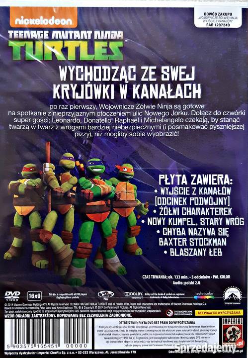 WOJOWNICZE ŻÓŁWIE NINJA WYJŚCIE Z KANAŁÓW Kalisz