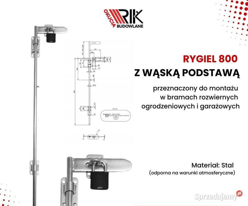 Tanio rygiel 800 ocynk Warszawa