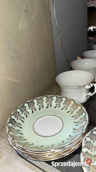 Patera Addereley England Zielona Porcelana i szkło Gdańsk