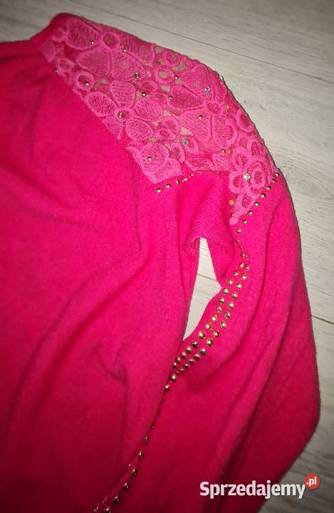 Bluzka damska róż koronka zip 38M długi Łódź sprzedam