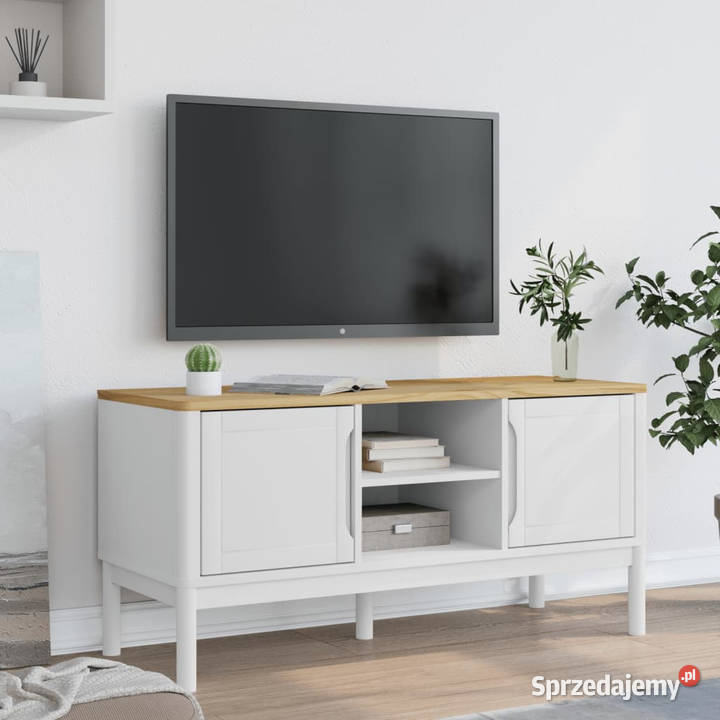 Szafka RTV FLORO biała 114x43x55 lite drewno Warszawa