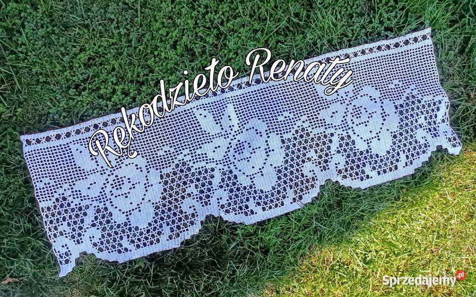 Szydełkowe zazdrostki firanki biały Warszawa