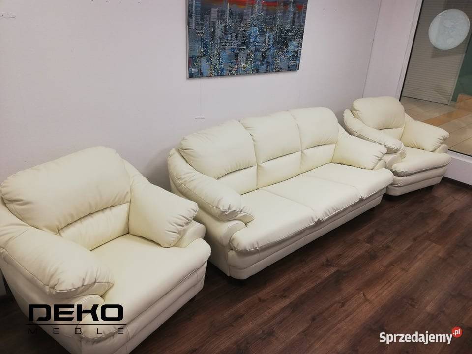 Tani skórzany komplet Puchacz Warszawa sprzedam