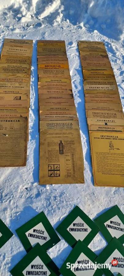 Stare tablice BHP informacyjne i instrukcja Osipy-Kolonia