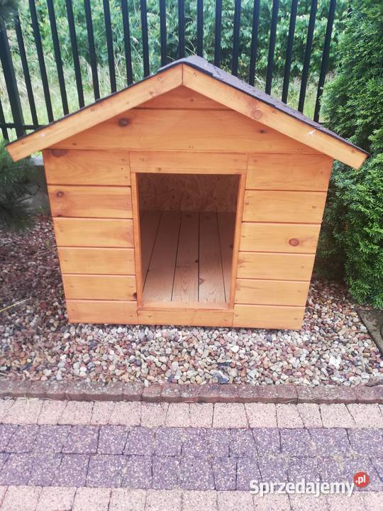 Buda psa drewniana ocieplona solidna 75x55