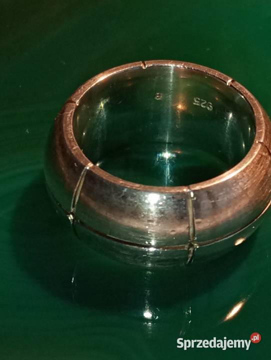 Pierścionek obrączka srebrna artystyczna