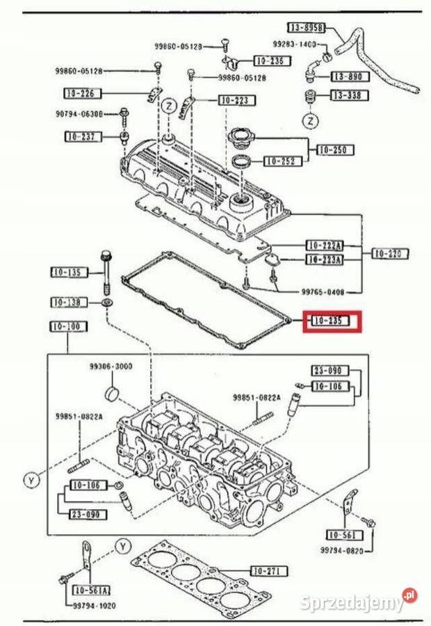 USZCZELKA POKRYWY ZAWORÓW MAZDA 121 II 323 C IV osobowe Pozostałe lubelskie