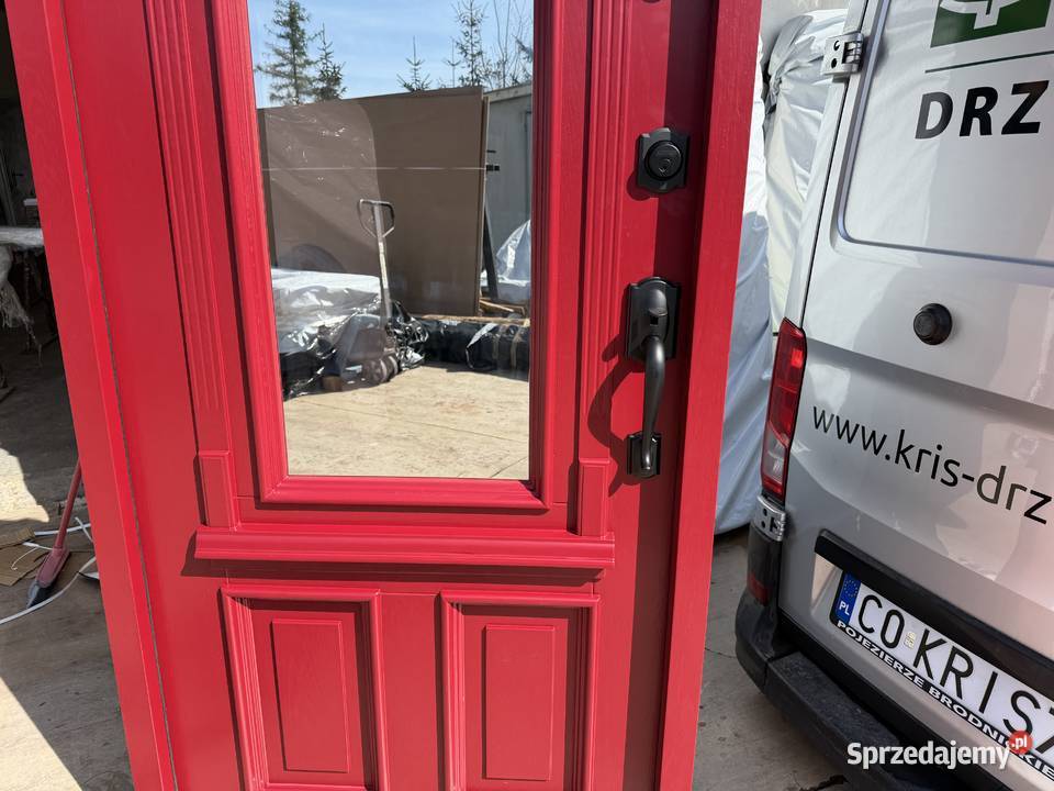Drzwi zewnętrzne drewniane Anerykańskie klamka Drzwi zewnętrzne Gorzów Wielkopolski sprzedam