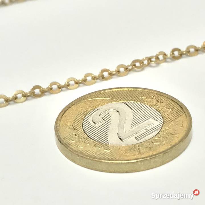 Złoty ŁAŃCUSZEK damski 750 18K OKRĄGŁY ANKIER 53 złote mazowieckie