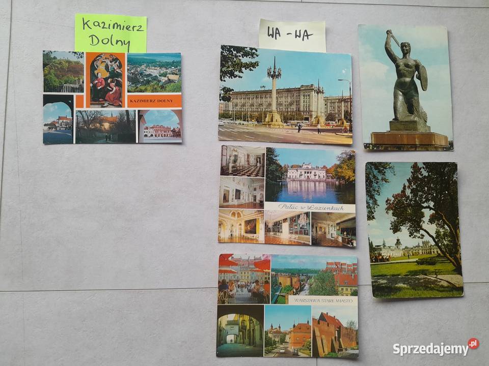 Stare pocztówki PRL kartki pocztowe Warszawa Dąbrowa Górnicza