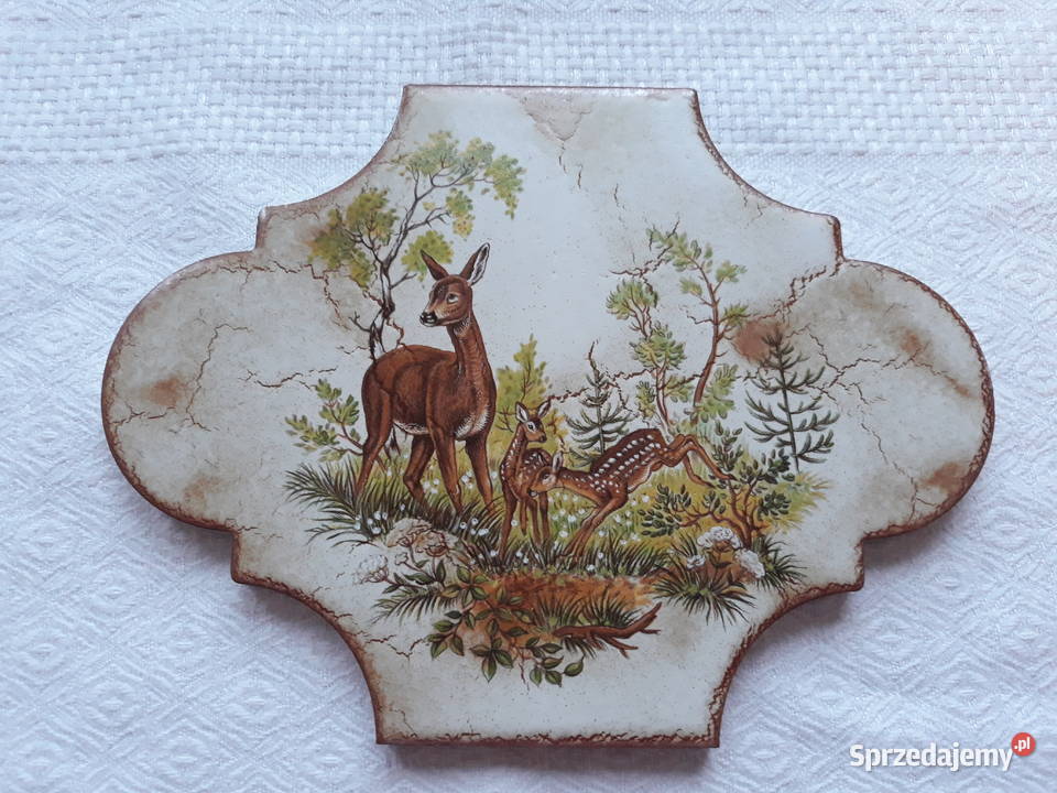 Plakietka kafel ceramiczna ozdoba sarenka sarny inny kolor Gdańsk