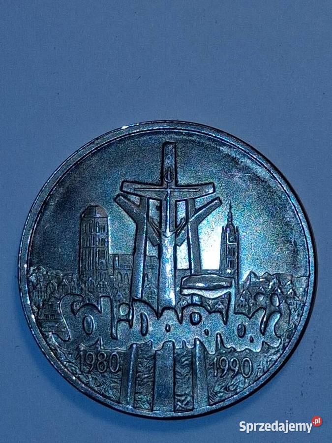 100000 Solidarność 1980 1990 Srebro Ag 999 Numizmatyka Szczecin
