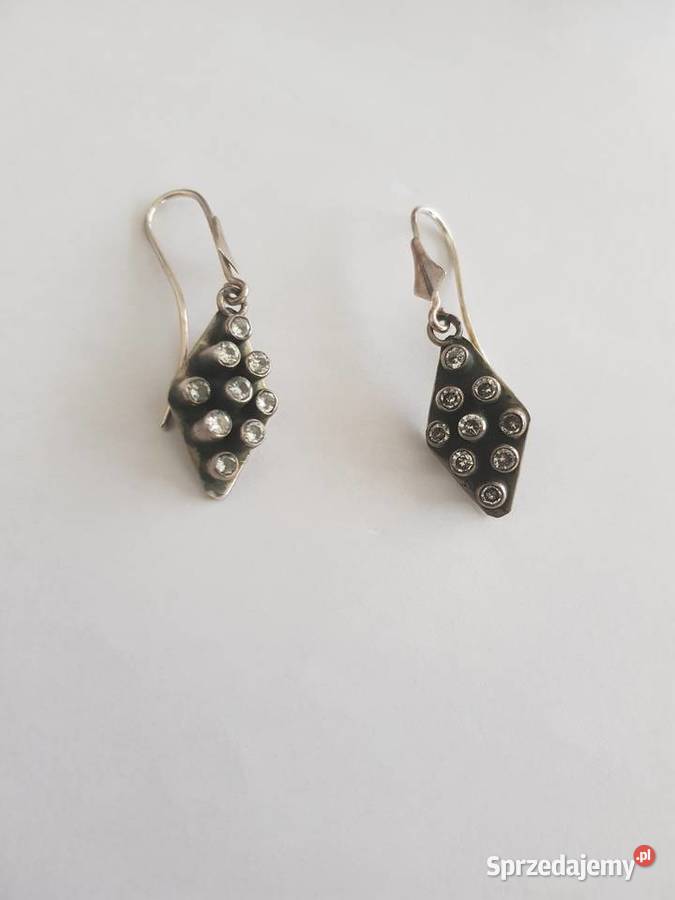 Komplet oksydowane srebro cyrkonie Kraków